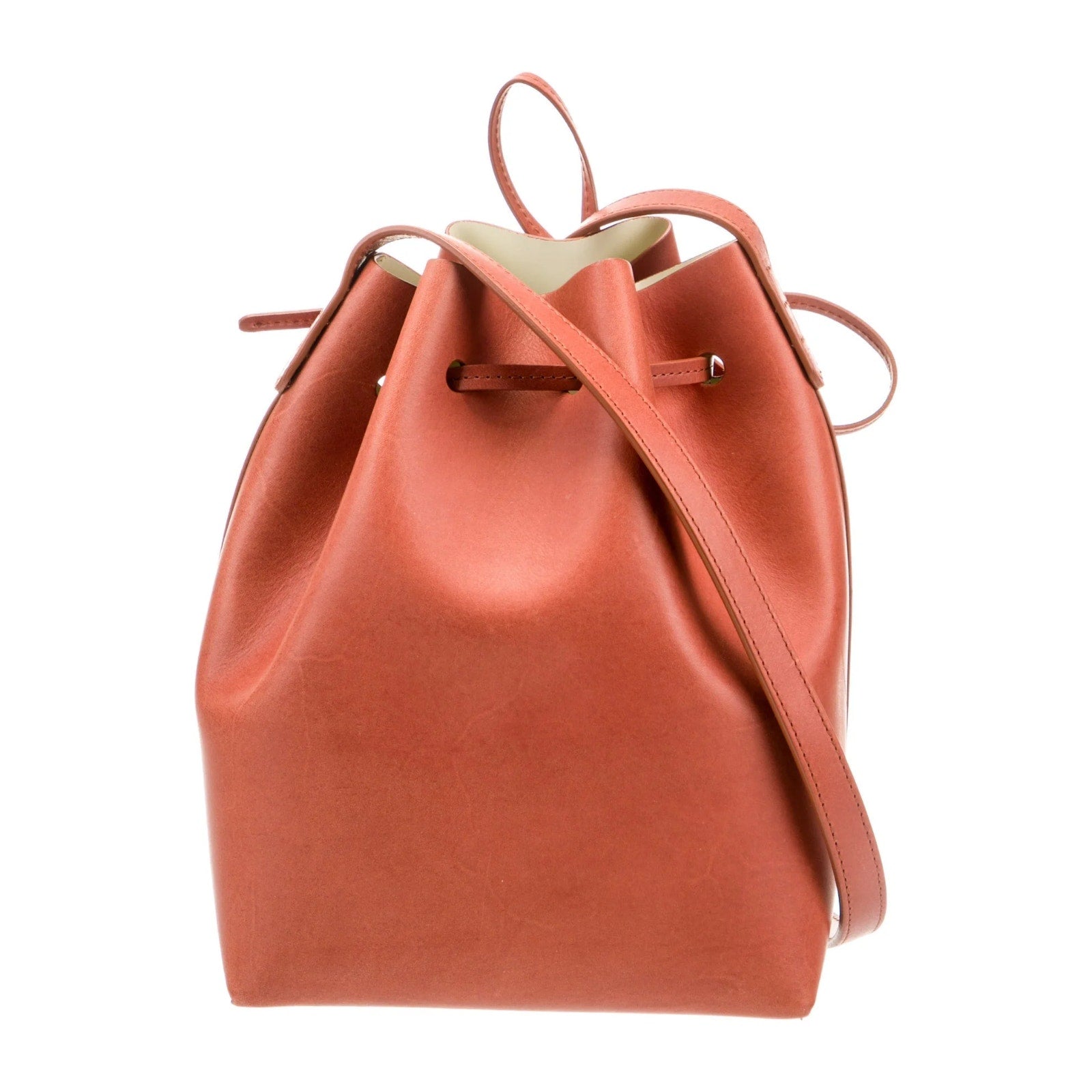 Mansur Gavriel Leather Bucket Bag Brown Drawstring Crossbody
