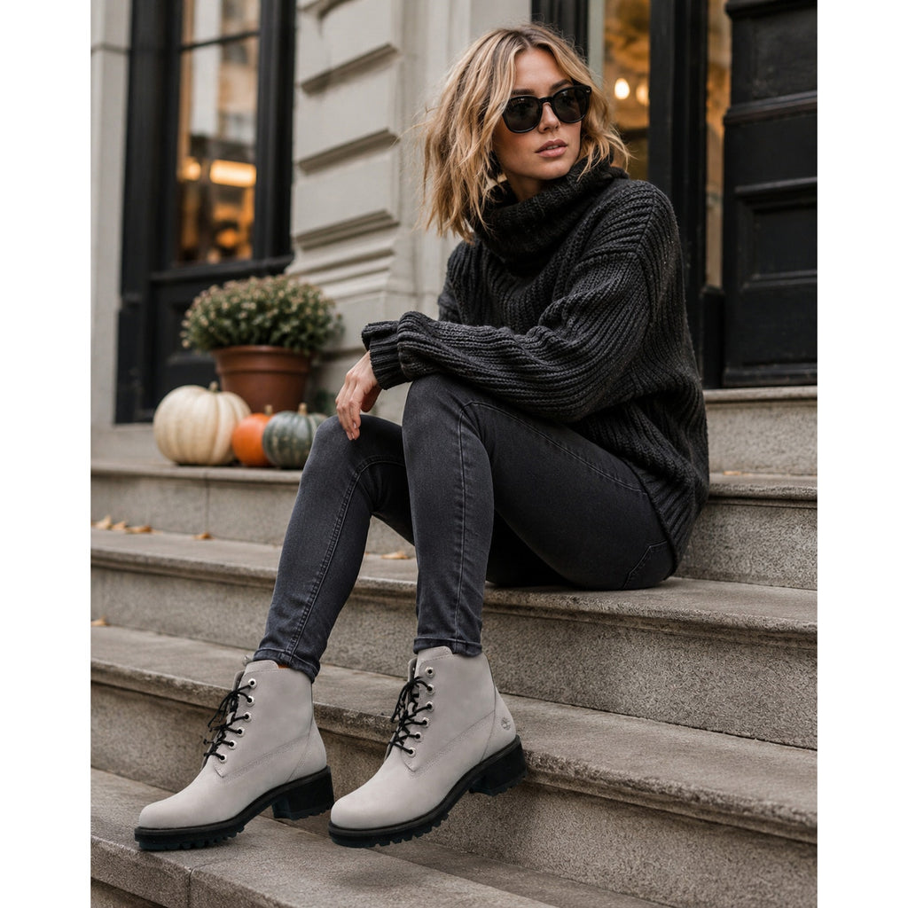 Timberland Kinsley 6-Inch Waterproof Boots Women's 6.5 Gray Nubuck