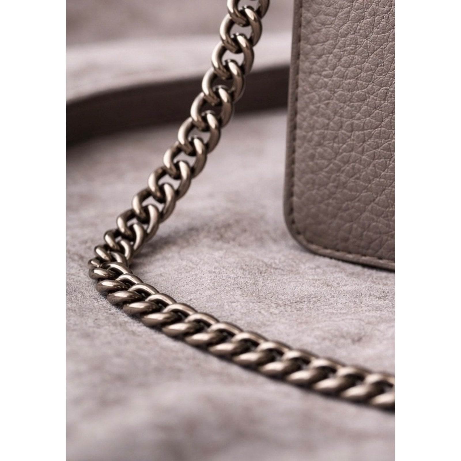 AllSaints Fetch Pebbled Leather Chain Crossbody Bag Black Matte