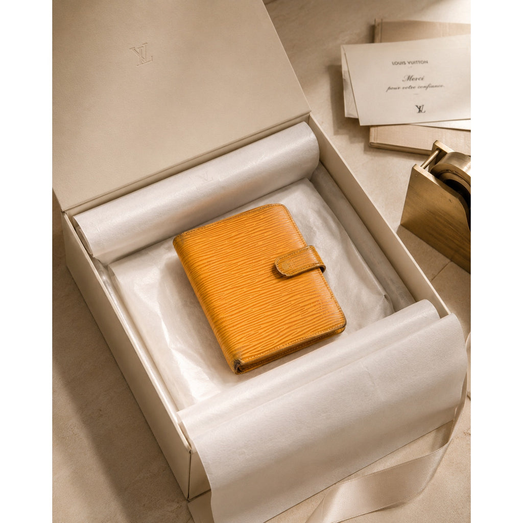 Louis Vuitton Porte-Billets Wallet Orange Epi Leather Compact