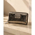 Michael Kors Metallic Zip Around Wallet Bronze MK Logo