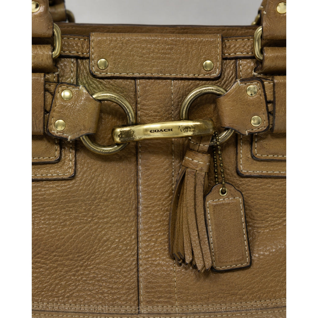 Coach Hampton 10528 Light Brown Leather Carryall Shoulder Bag