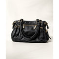 Michael Kors McGraw Black Pebbled Leather Satchel Bag