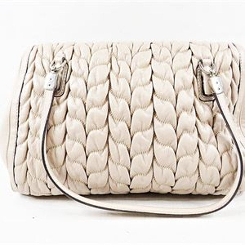 Coach Madison Gathered Chevron Leather Madeline East West Shoulder Bag