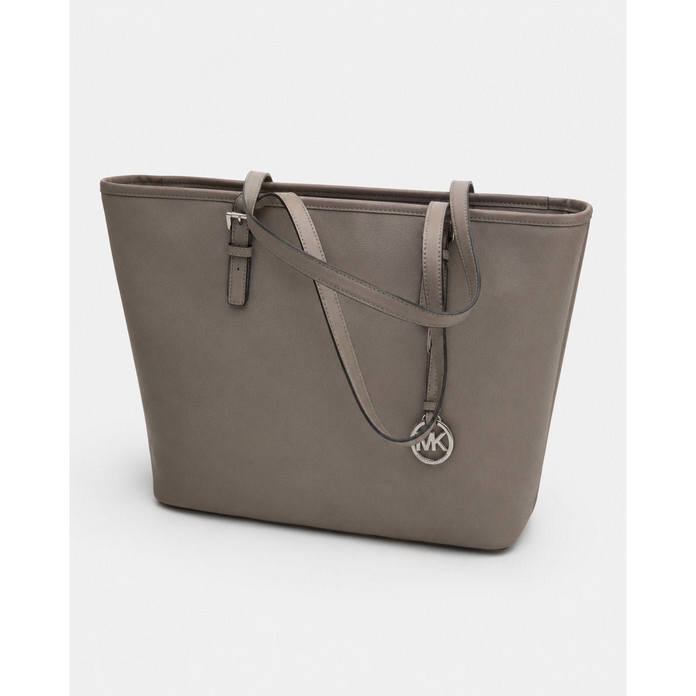 Michael Kors Jet Set Travel Silver Saffiano Leather Medium Tote