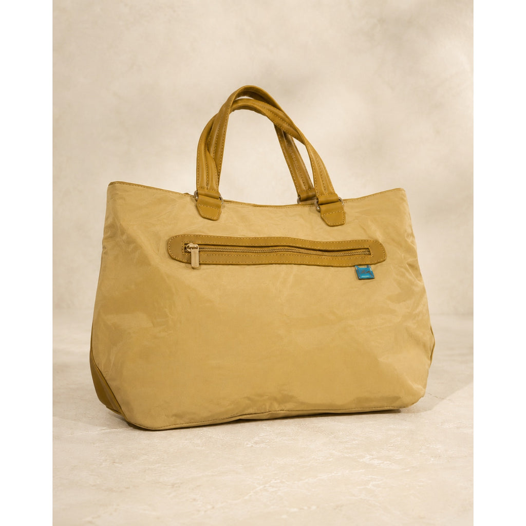 Vintage TUMI Beige Ballistic Nylon 25 in Travel Tote Leather Trim Pouch