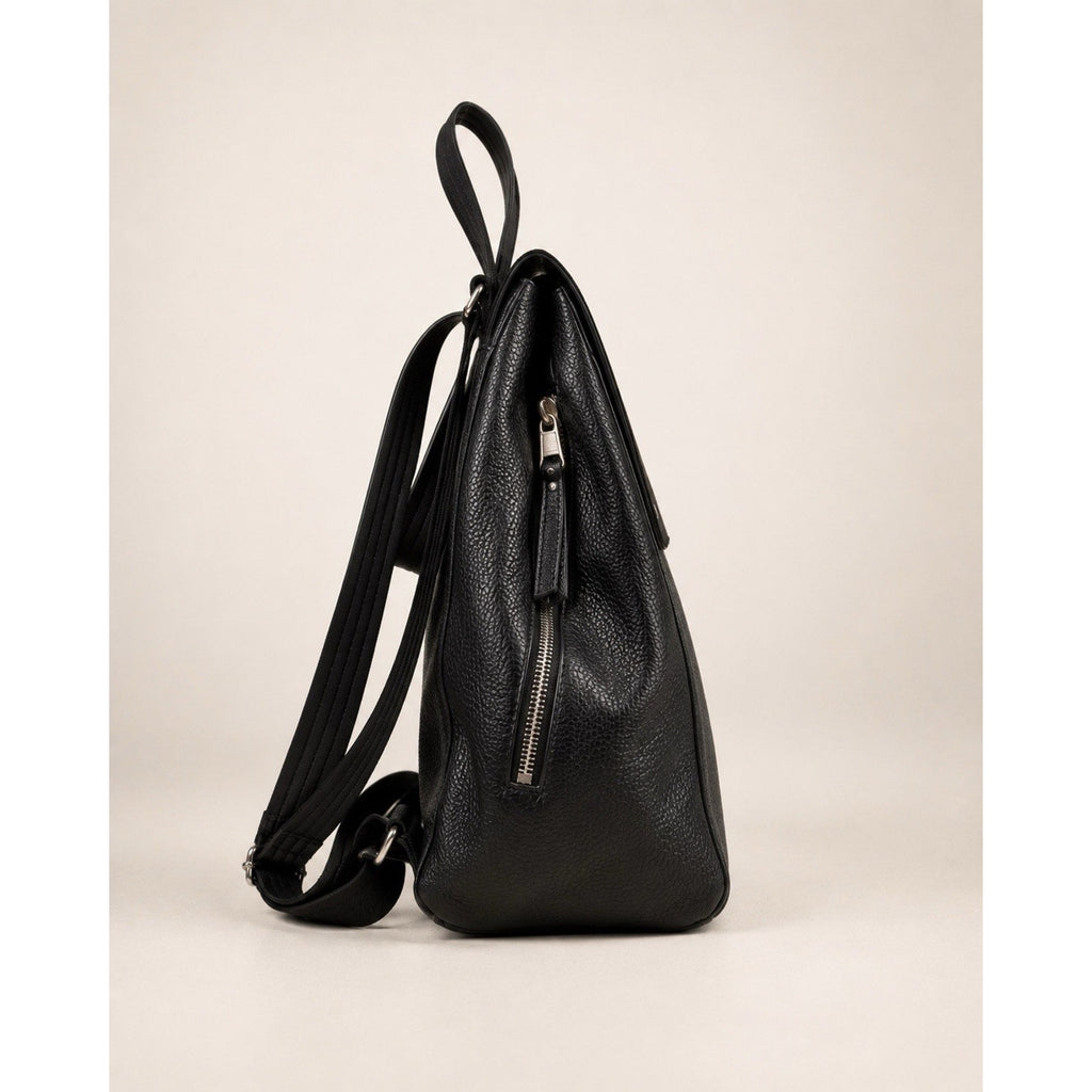 Treasure & Bond Amari Convertible Leather Backpack Black Pebbled