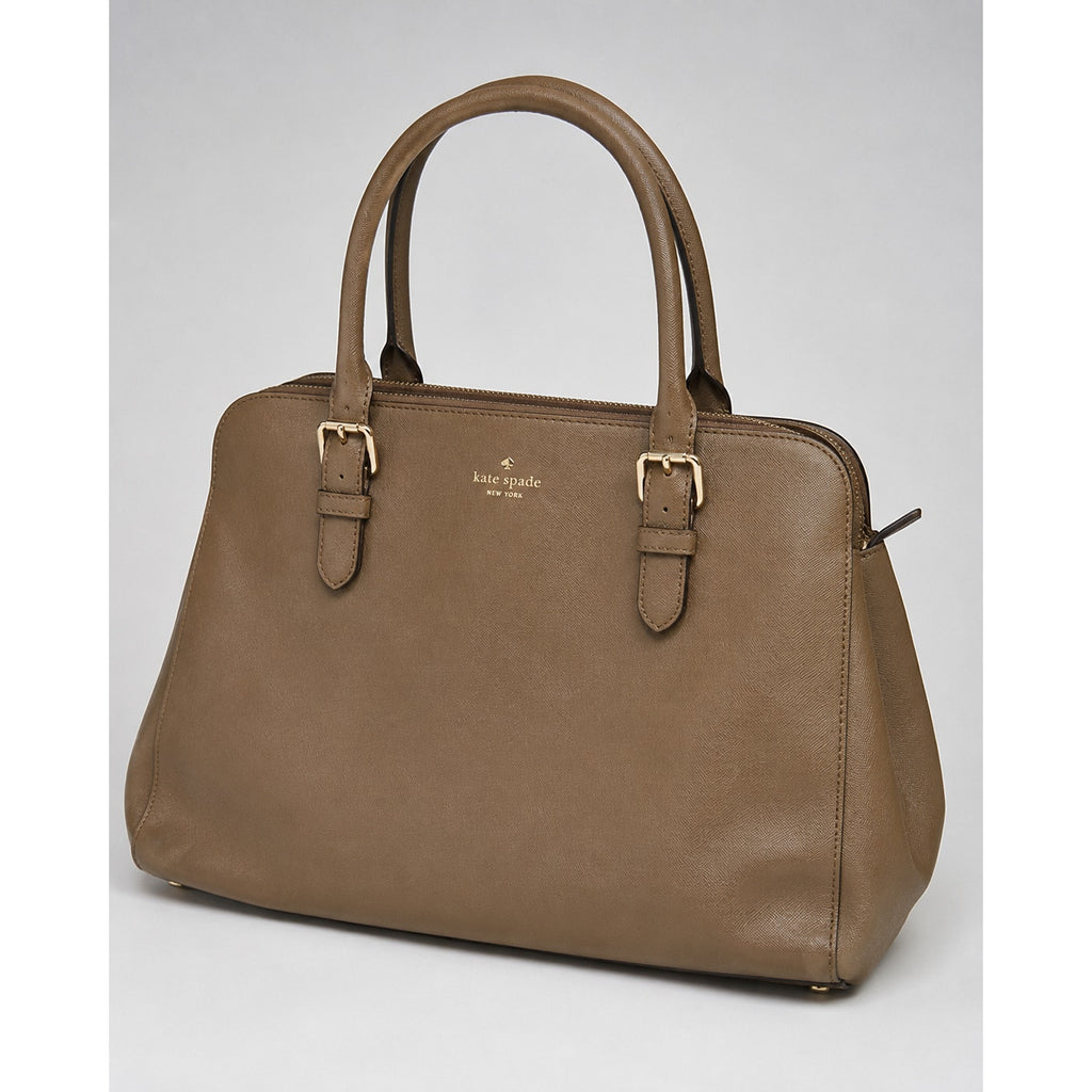 Kate Spade Saffiano Leather Satchel Tote Camel Brown Authenticated