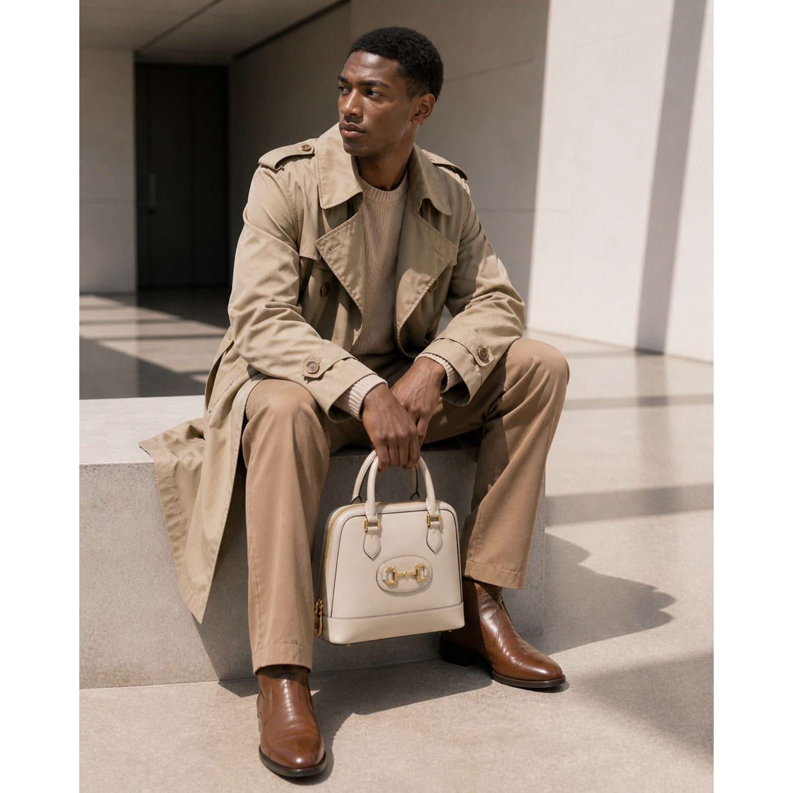 Gucci Horsebit 1955 Mini Top Handle Bag Cream Leather Gold