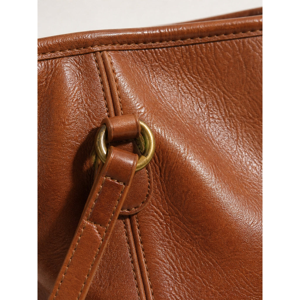 Coach XL Cognac Leather Tote Shoulder Bag Vintage Shopper
