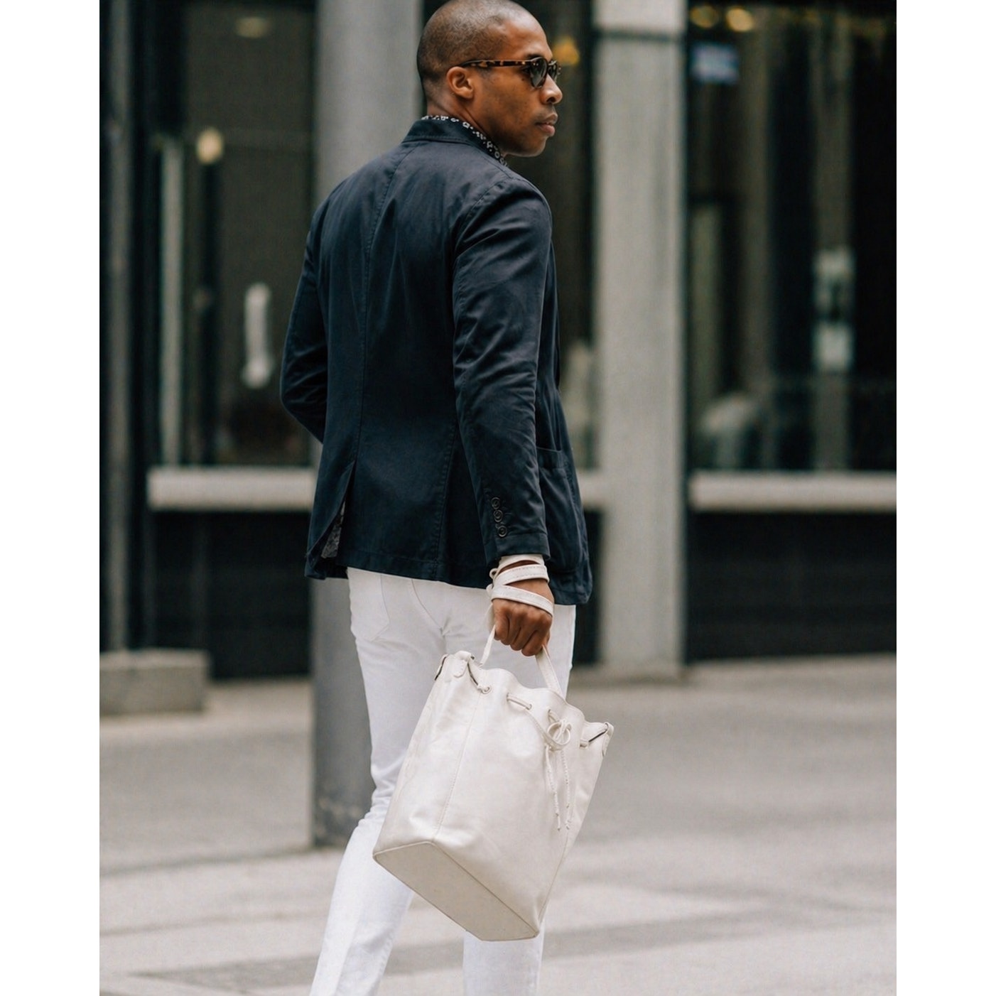 Mansur Gavriel Bucket Bag White Leather Drawstring Shoulder Crossbodyebay form