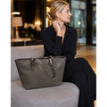 Michael Kors Jet Set Travel Silver Saffiano Leather Medium Tote