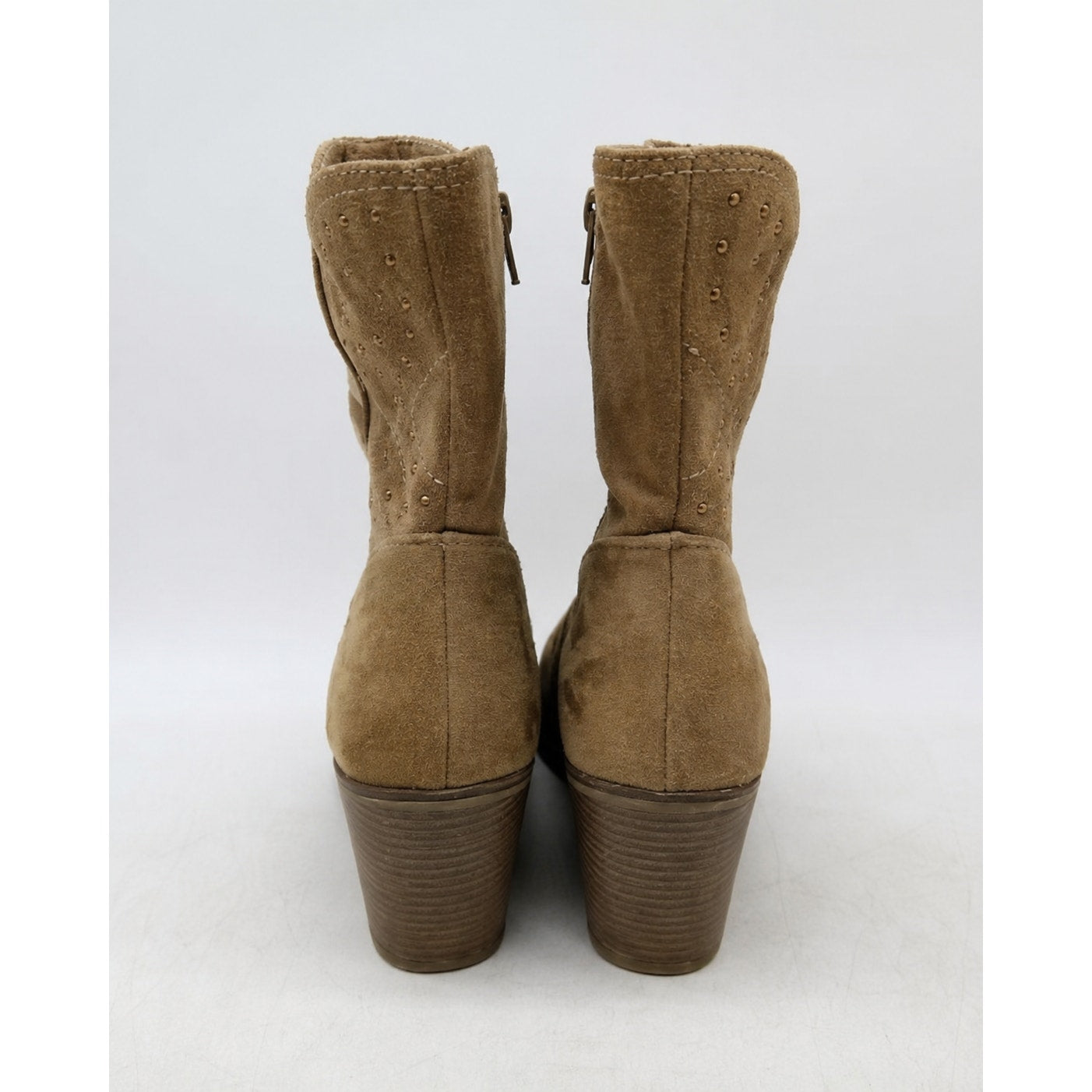 Seychelles Skye Western Boots Women 7 Tan Suede Studded Block Heel