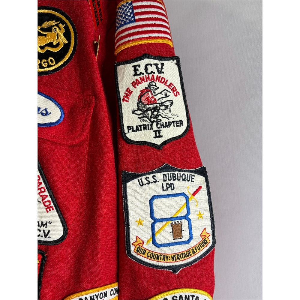 Vintage Golden Line E Clampus Vitus Wool Patch Jacket Red Men’s XL