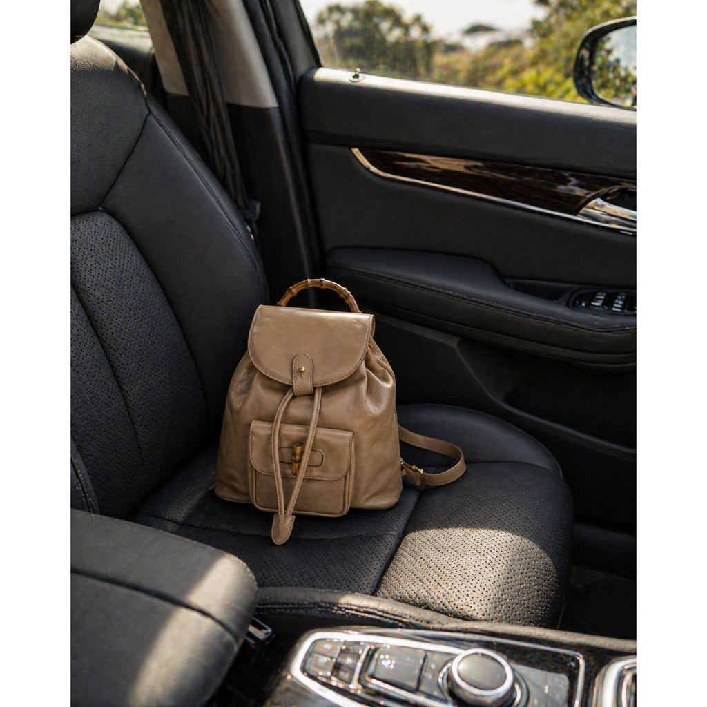 Gucci Bamboo Mini Vintage Backpack Leather Beige