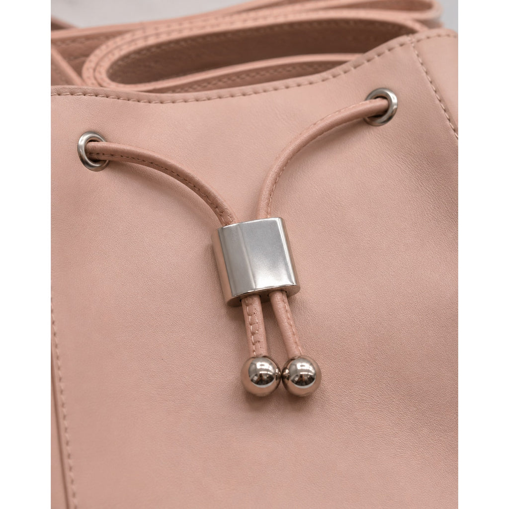 Ralph Lauren Romance Pink Faux Leather Drawstring Bucket Tote NWT