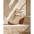 Rag & Bone Leather Ankle Boots Cream Embossed Wrap Strap Women’s 6.5
