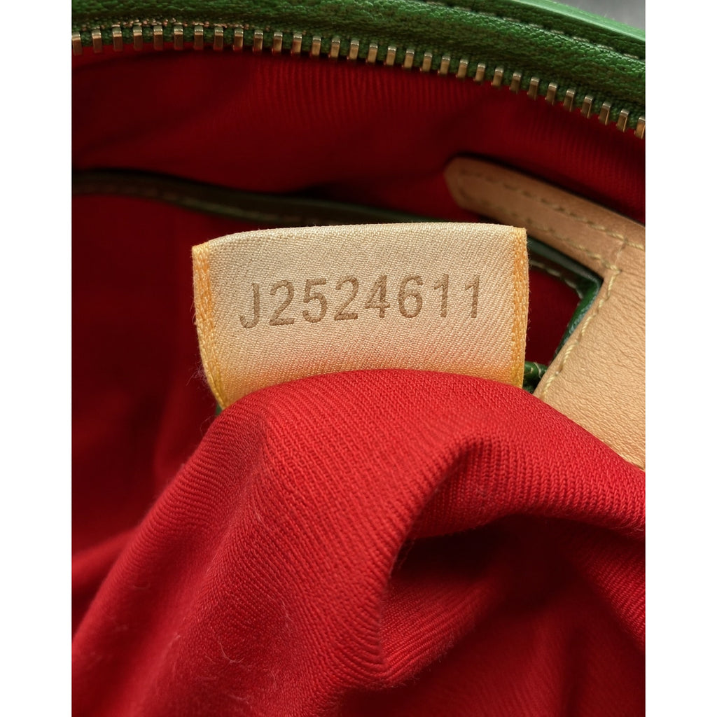 Dooney & Bourke Lucky Green Cream Canvas Leather Shoulder Bag