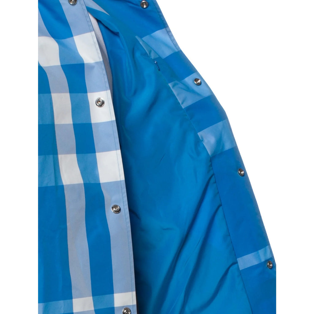 Burberry Coat Blue Nova Check Hooded Jacket XL NWT