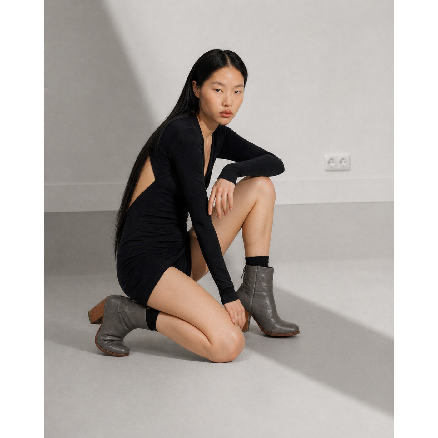 Rag & Bone Leather Ankle Boots Gray Stacked Heel Women’s Size 6