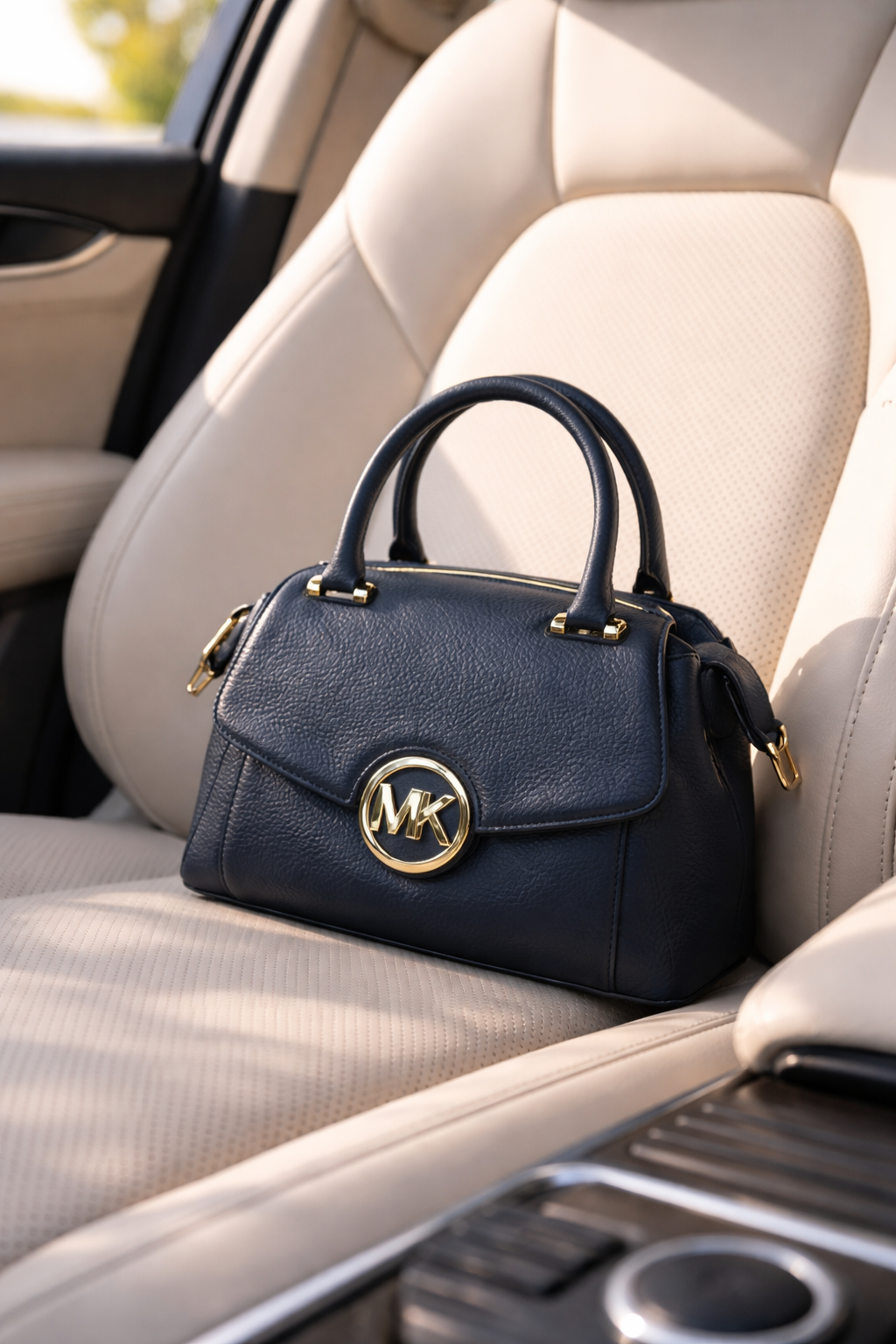 Black Leather Crossbody Bag - Michael Kors