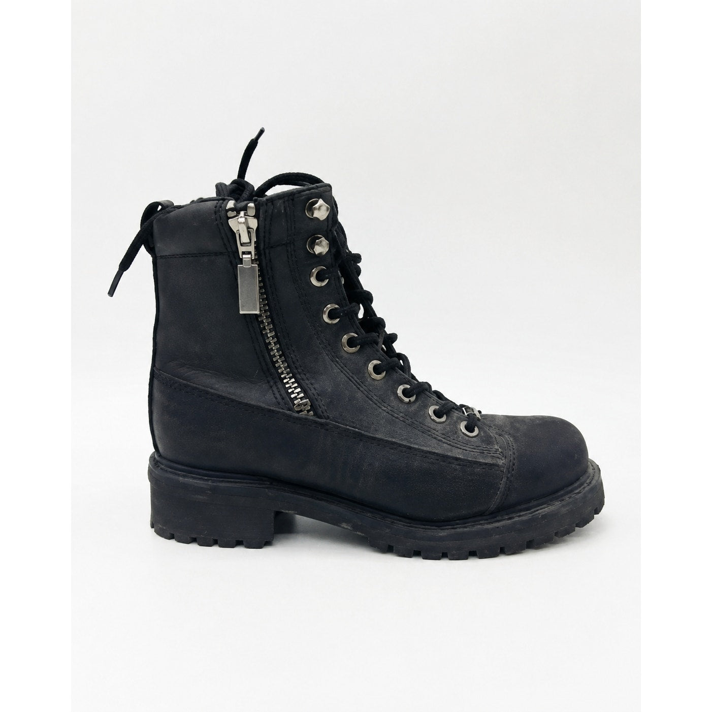 Milwaukee Accelerator MB208 Women's 7.5 Black Leather Motorcycle Boots