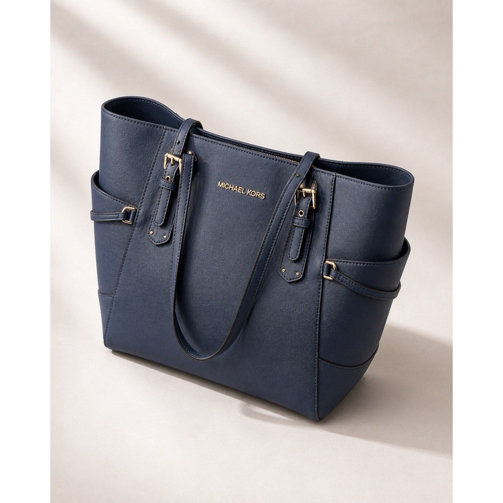 Michael Kors Voyager Navy Leather To Michael Kors Voyager Navy Leather Tote Bag Gold Hardware Large te Bag Gold Hardware Large