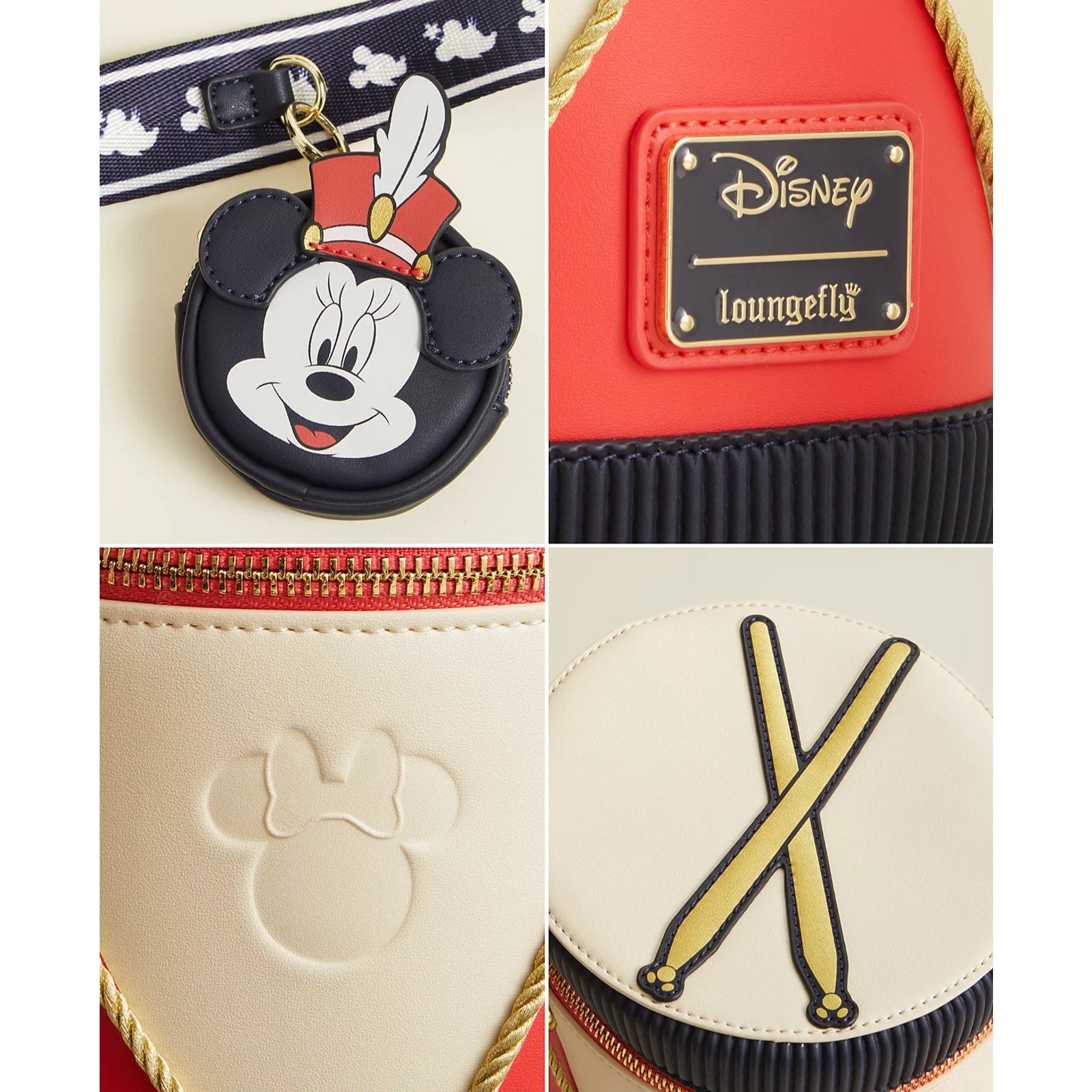 Disney x Loungefly Minnie Mouse Majorette Drum Crossbody Bag