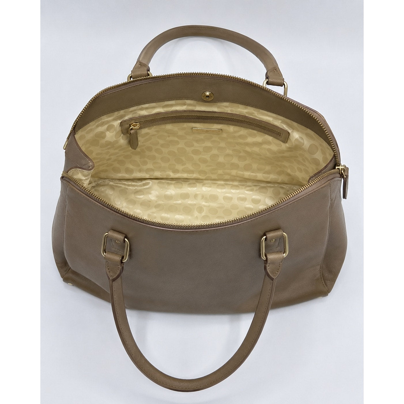Kate Spade Saffiano Leather Satchel Tote Camel Brown Authenticated