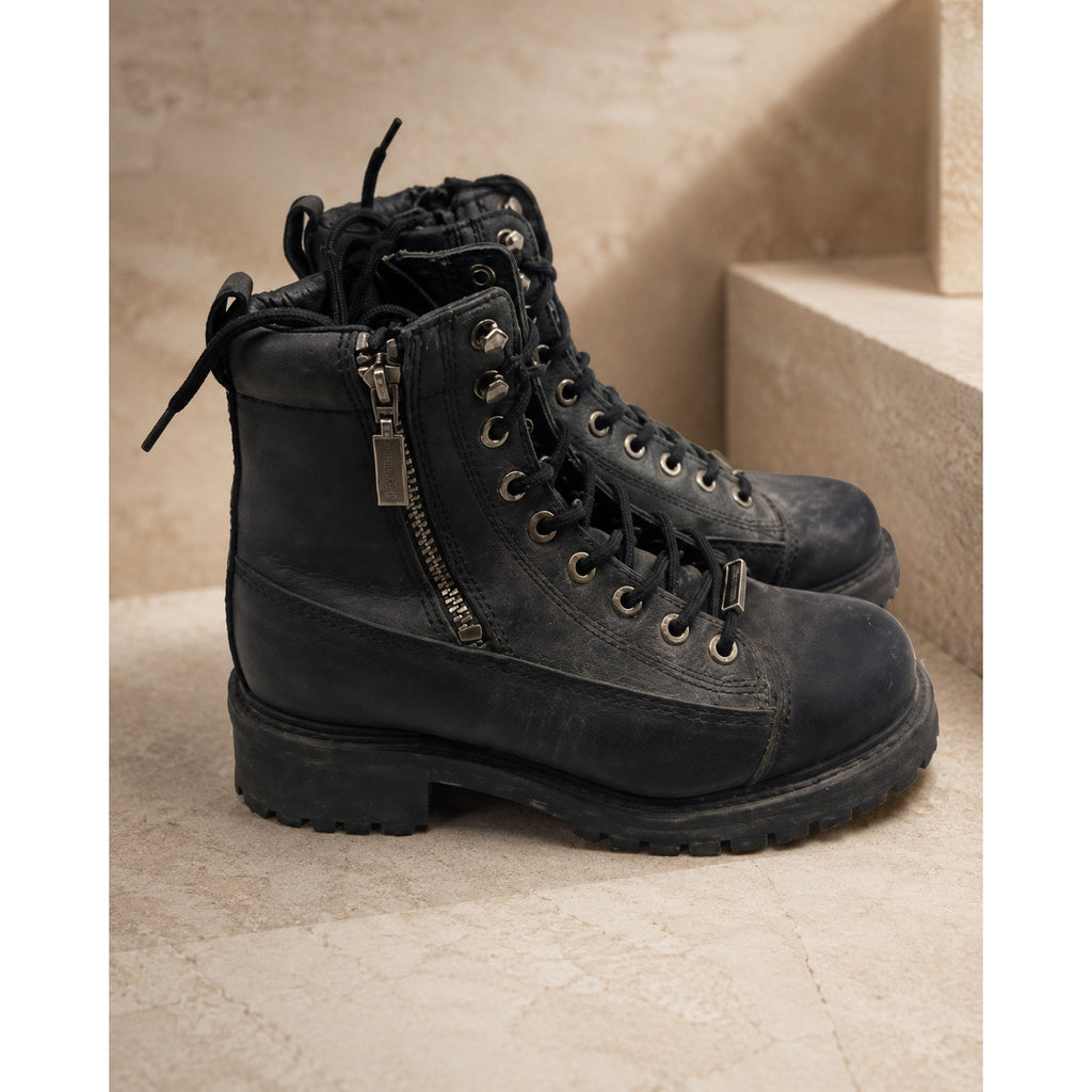Milwaukee Accelerator MB208 Women's 7.5 Black Leather Motorcycle Boots