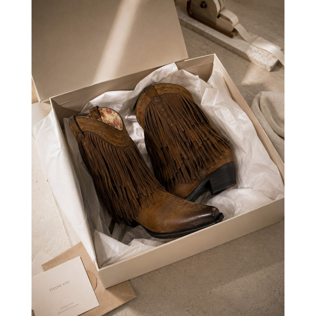 Ariat Gold Rush Fringe Western Boots Brown Women’s 8.5B Tags