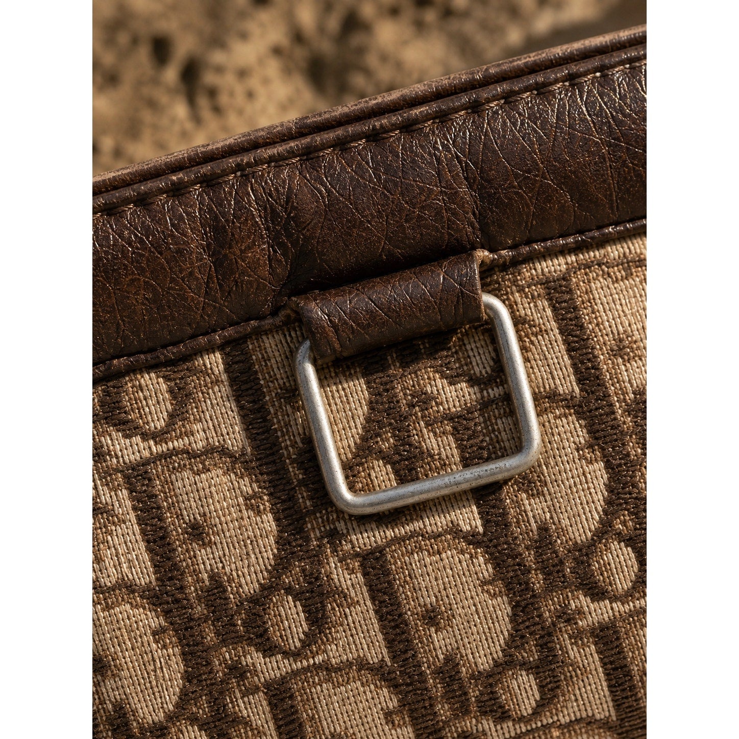Christian Dior Vintage Trotter Monogram Canvas Clutch Bag Brown Beige