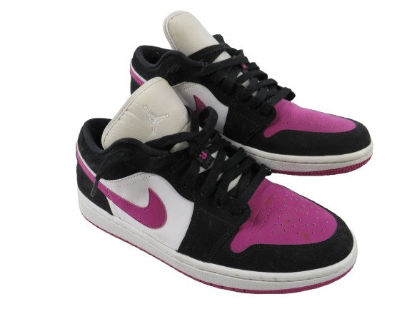 Air Jordan 1 Low black white and pink sneakers women's size 10.5