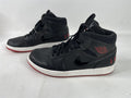 Air Jordan 1 Mid black red men's size 13 pair side view
