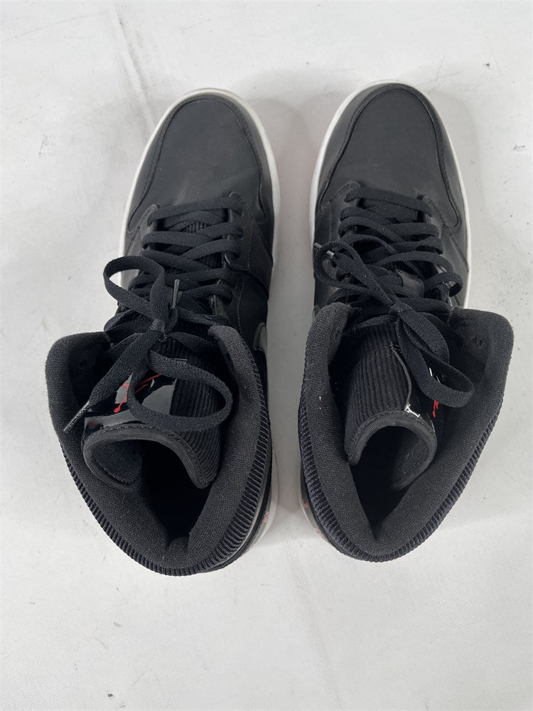 Air Jordan 1 Mid black red size 13 overhead view