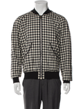 Alexander McQueen black and white plaid bomber jacket front view