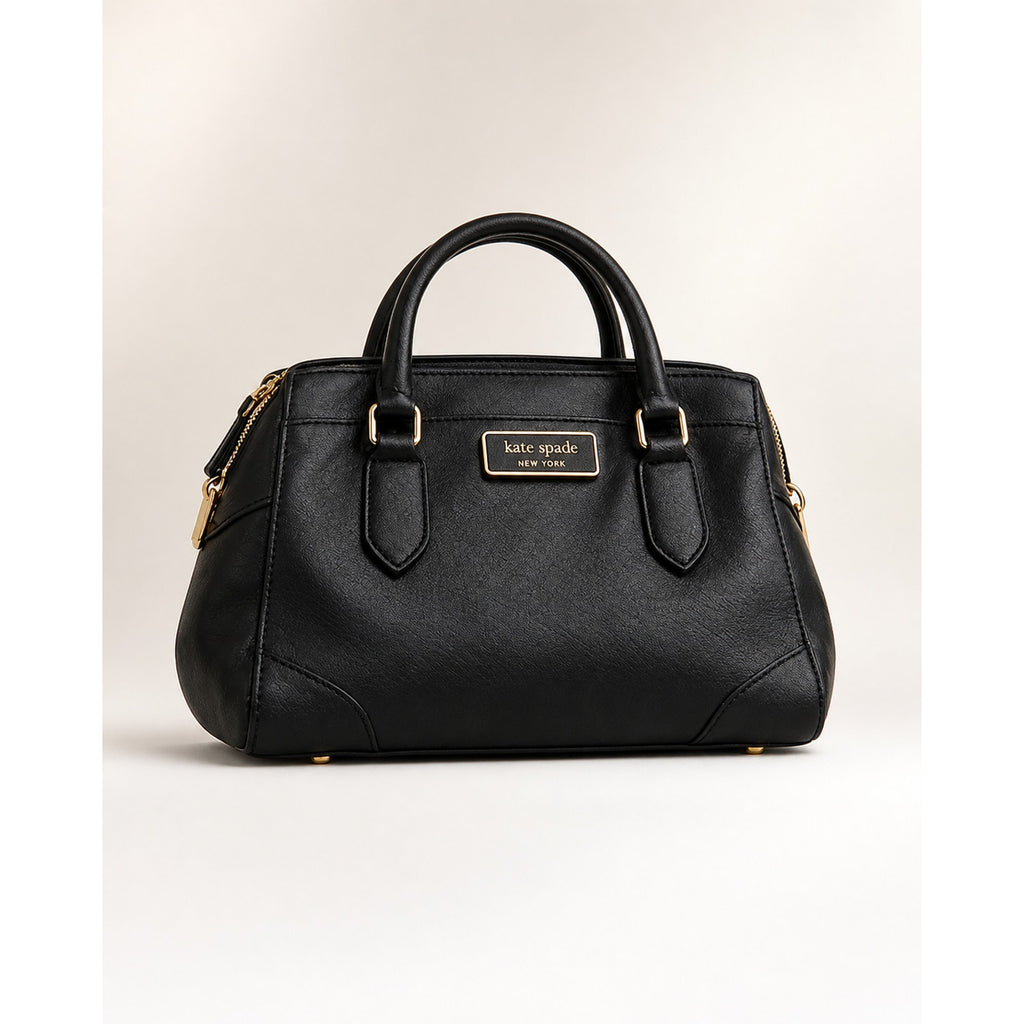 Kate Spade Darcy Small Satchel Black Leather Crossbody Bag WKR00438