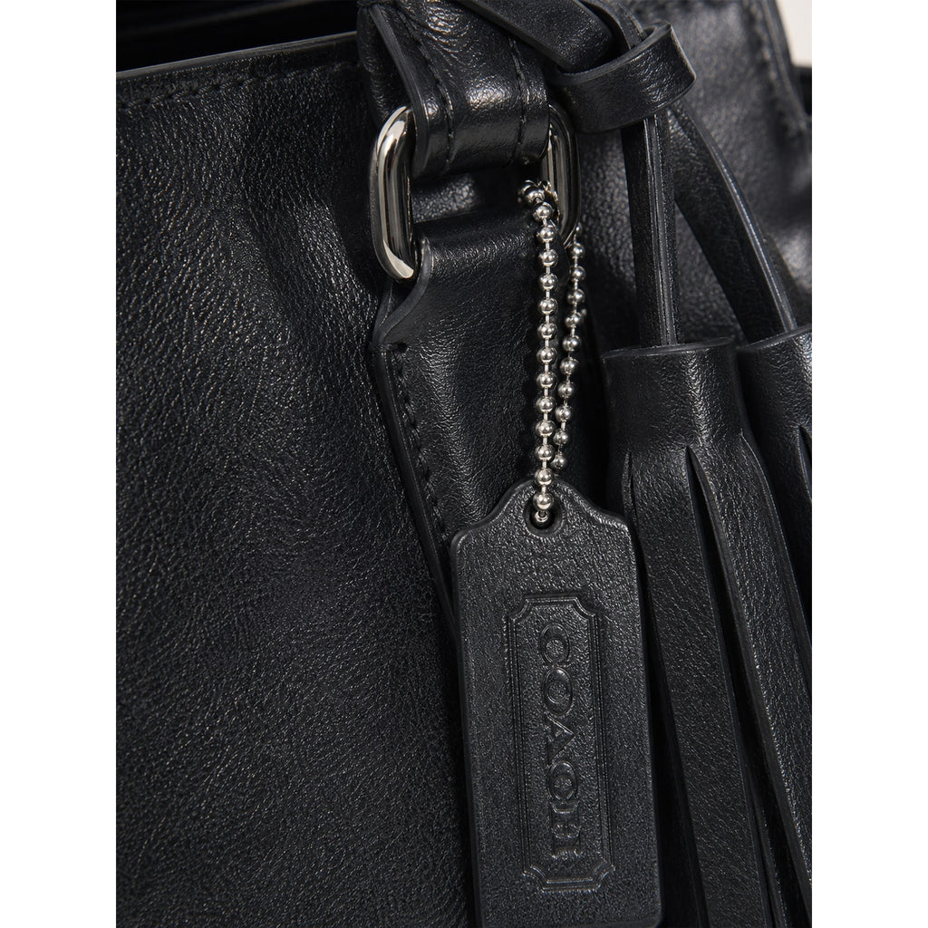 Coach Legacy Candace Black Leather Tote Bag Tassel Satchel