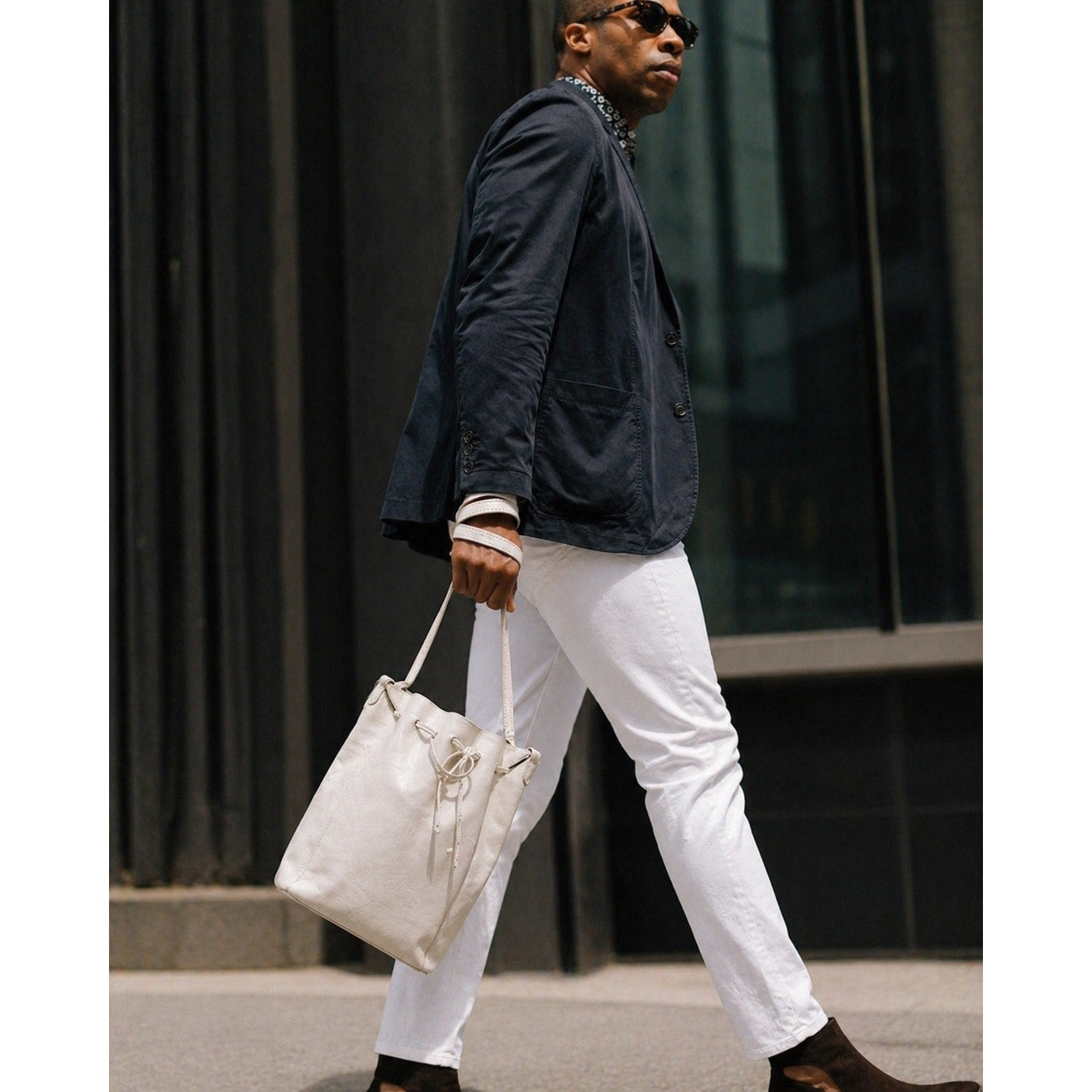 Mansur Gavriel Bucket Bag White Leather Drawstring Shoulder Crossbodyebay form