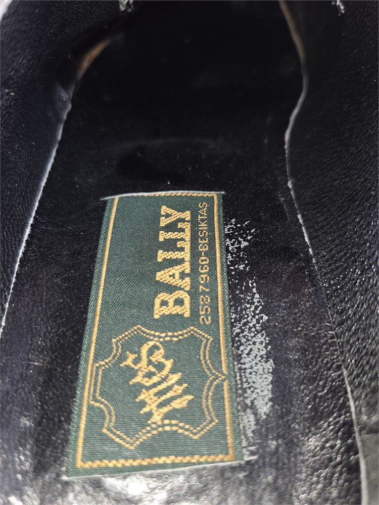 Bally black leather double monk strap dress shoes men's size 10 Bally insole branding detail