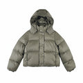 Banana Republic women's olive water-repellent hooded puffer jacket size small