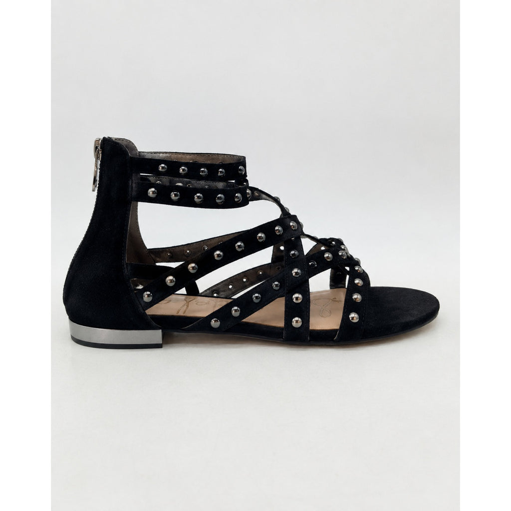 Sam Edelman Delano Women's 9.5 Black Studded Gladiator Flat Sandals