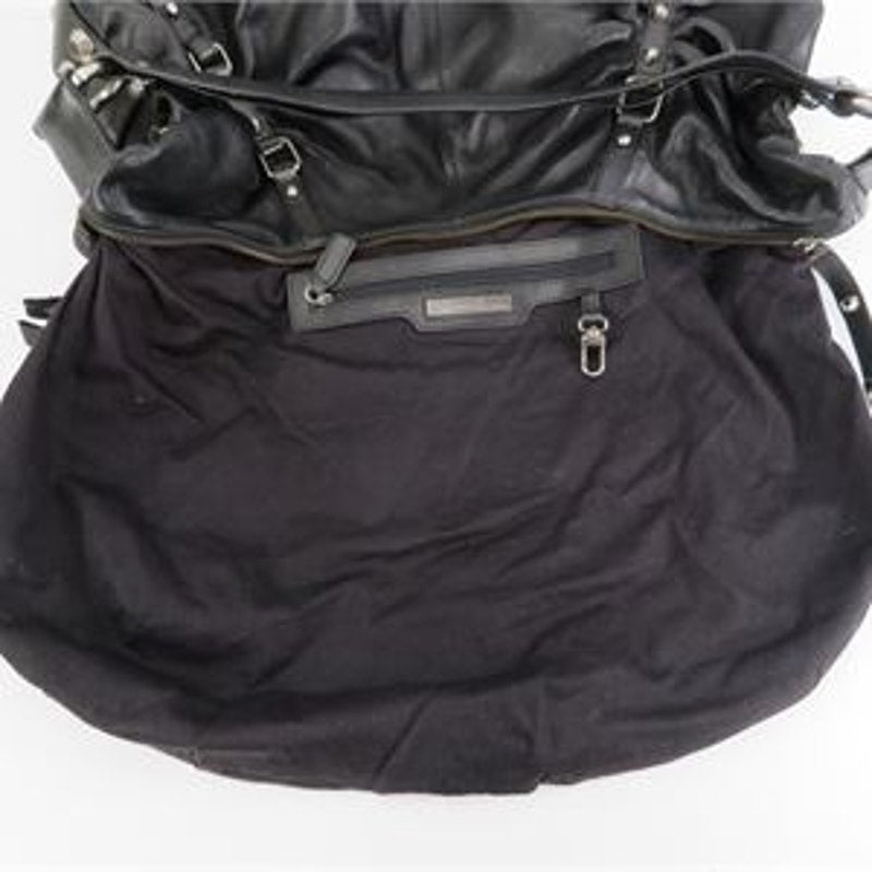 Kenneth Cole Reaction Leather Studded Hobo Bag Black Large