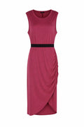 BCBG Max Azria pink berry sleeveless ruched dress