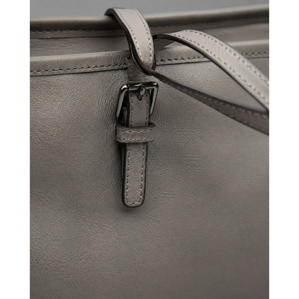 Michael Kors Jet Set Travel Silver Saffiano Leather Medium Tote