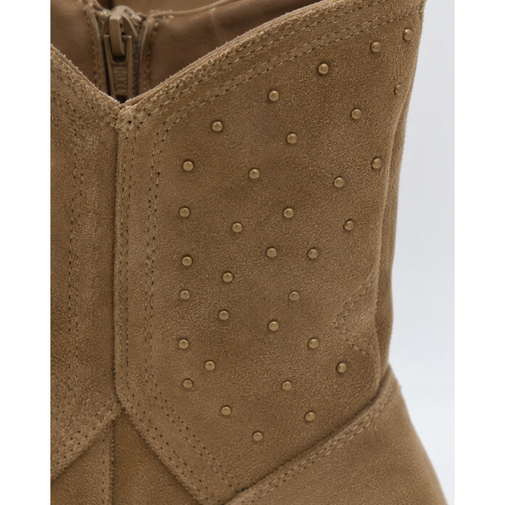 Seychelles Skye Western Boots Women 7 Tan Suede Studded Block Heel