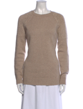 Brunello Cucinelli neutral cashmere crew-neck sweater women's front view