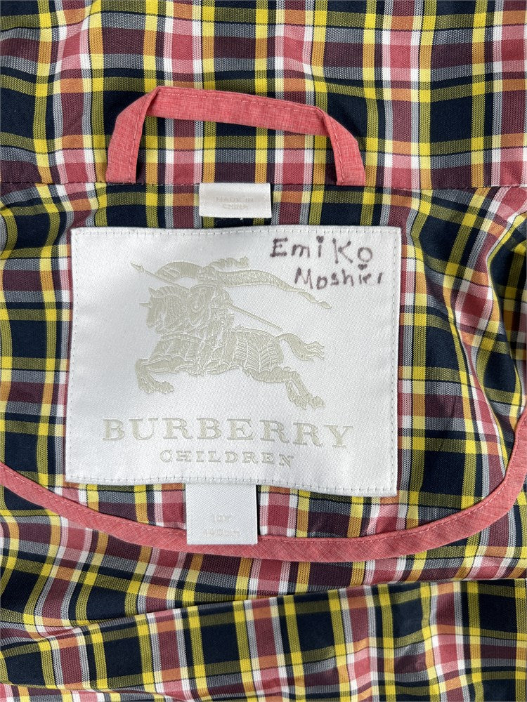 Burberry Children vintage check hooded blouson jacket youth M label detail