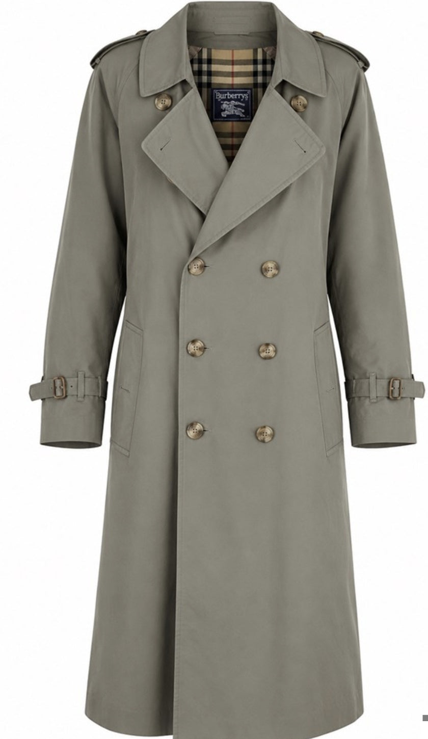 Burberry khaki double-breasted trench coat women's size 8