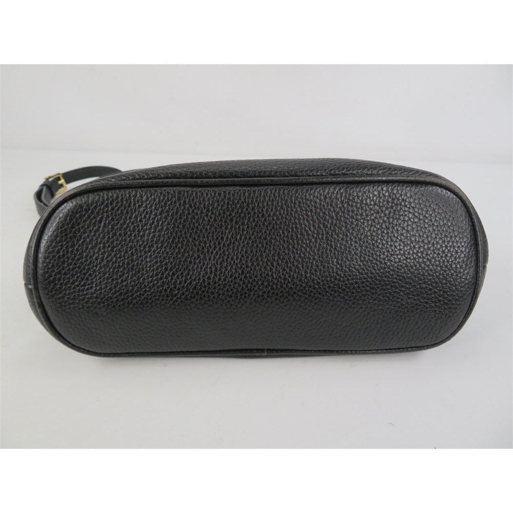 Michael Kors Rhea Black Pebbled Leather Shoulder Bag